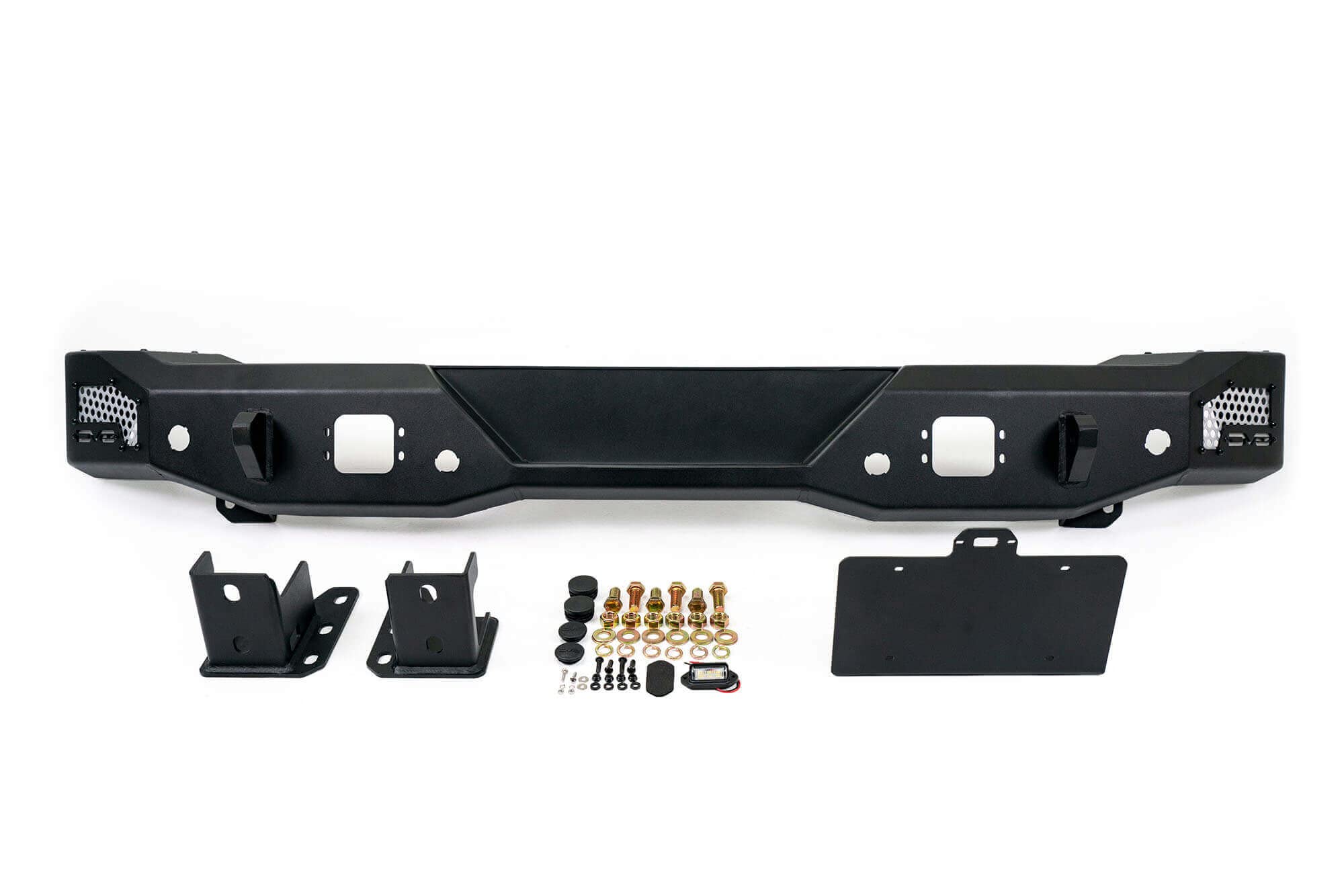 MTO Series DV8 Offroad Rear Bumper for 2021-2025 Ford Bronco | Retains Factory Backup Sensors & Tow Hitch | Accepts 37" Spare Tire on OEM Carrier | Mount (2) 3" Flush Mount Pod Lights