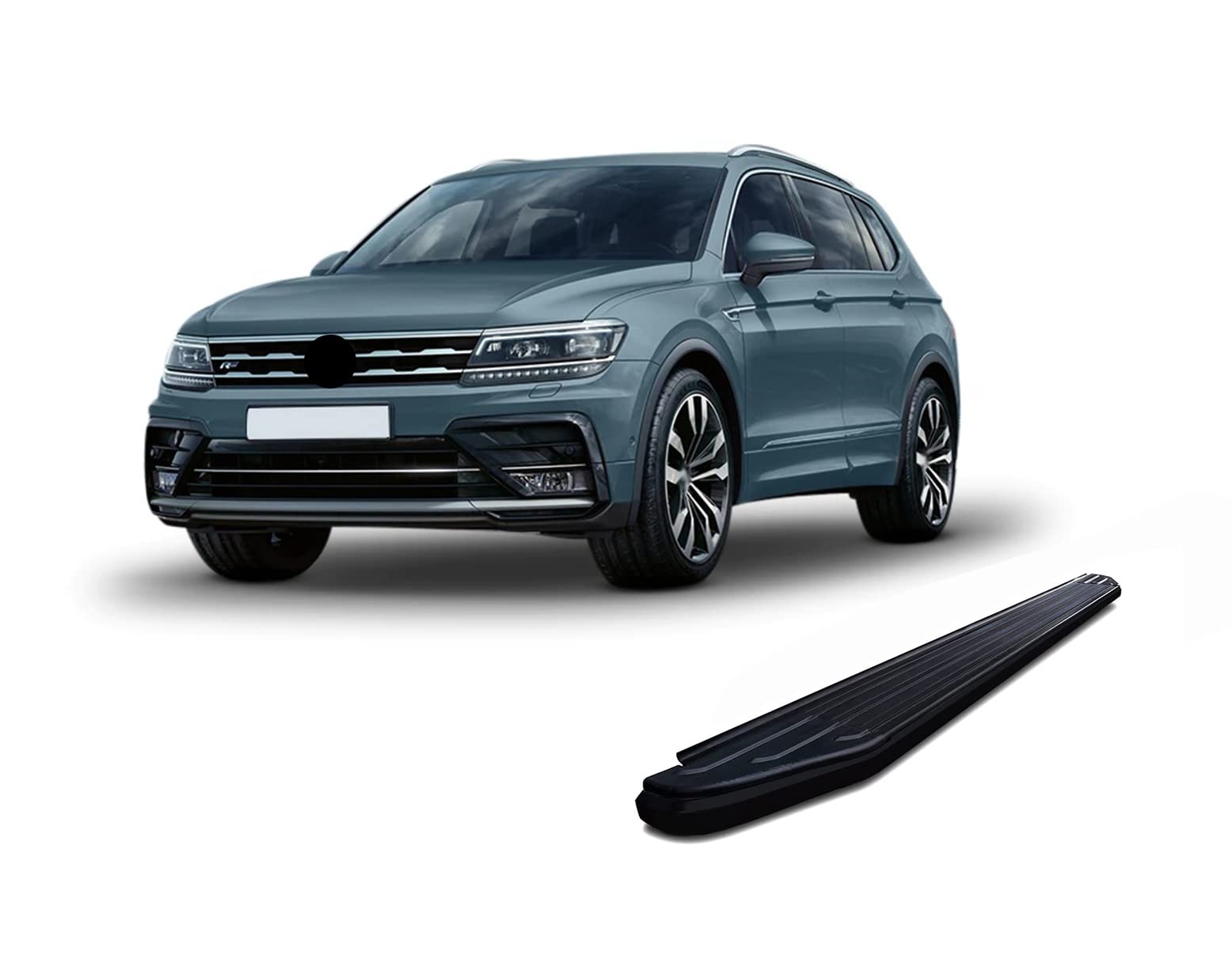Peerless Black Horse Running Boards Compatible with 2011-2020 Volkswagen Tiguan-PR-W1069BK Black