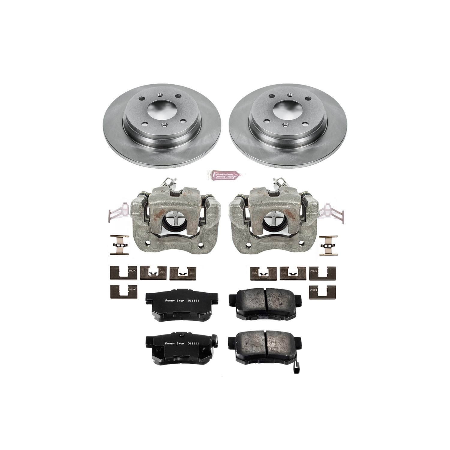 Power Stop KCOE407 1-Click Autospecialty OE Replacement Brake Kit with Calipers For Honda Prelude 1992-1996 [Model Specific]