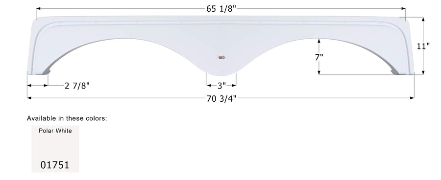Fender Skirt ICON, Tandem, Keystone, FS1751, Polar White