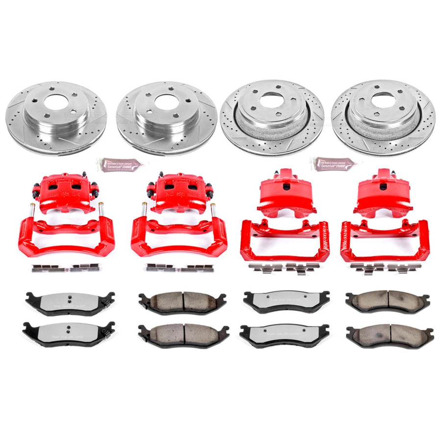 Power Stop Z36 KC2168-36 Front & Rear Truck and Tow Brake Kit with Calipers For Dodge Ram 1500 2003-2005 [Model Specific]