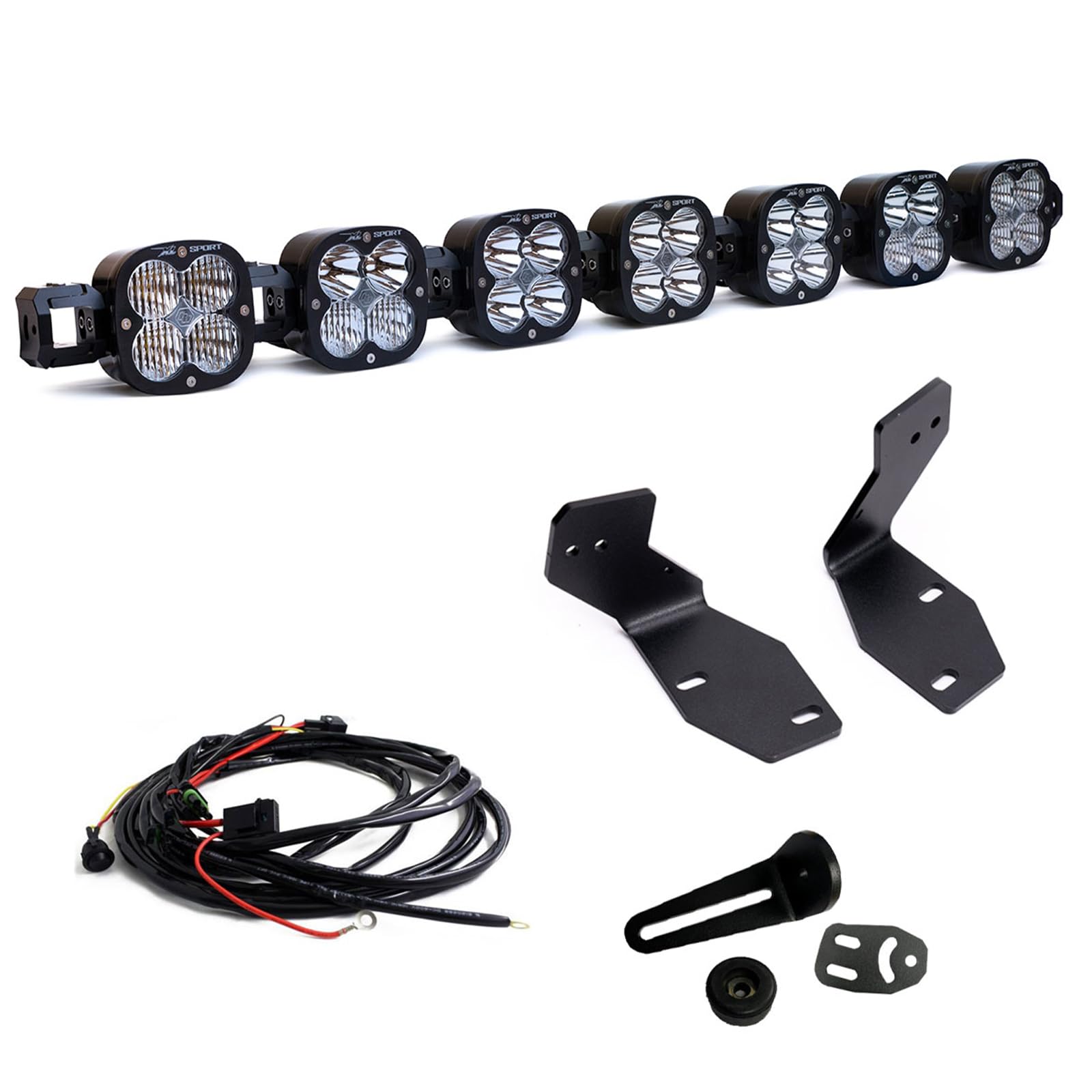 Baja Designs 7 Linkable XL LED Bumper Light Kit for Ford Super Duty Truck 23-On with Toggle Harness