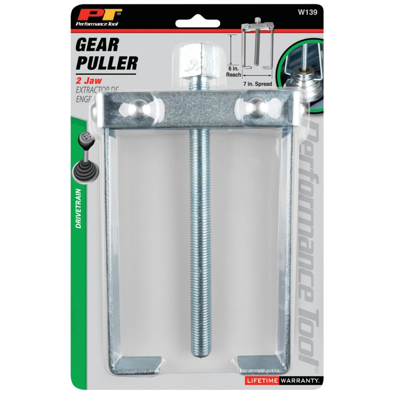 2-Jaw Performance Tool W139 Gear Puller, 6-Inch Reach, 7-Inch Spread