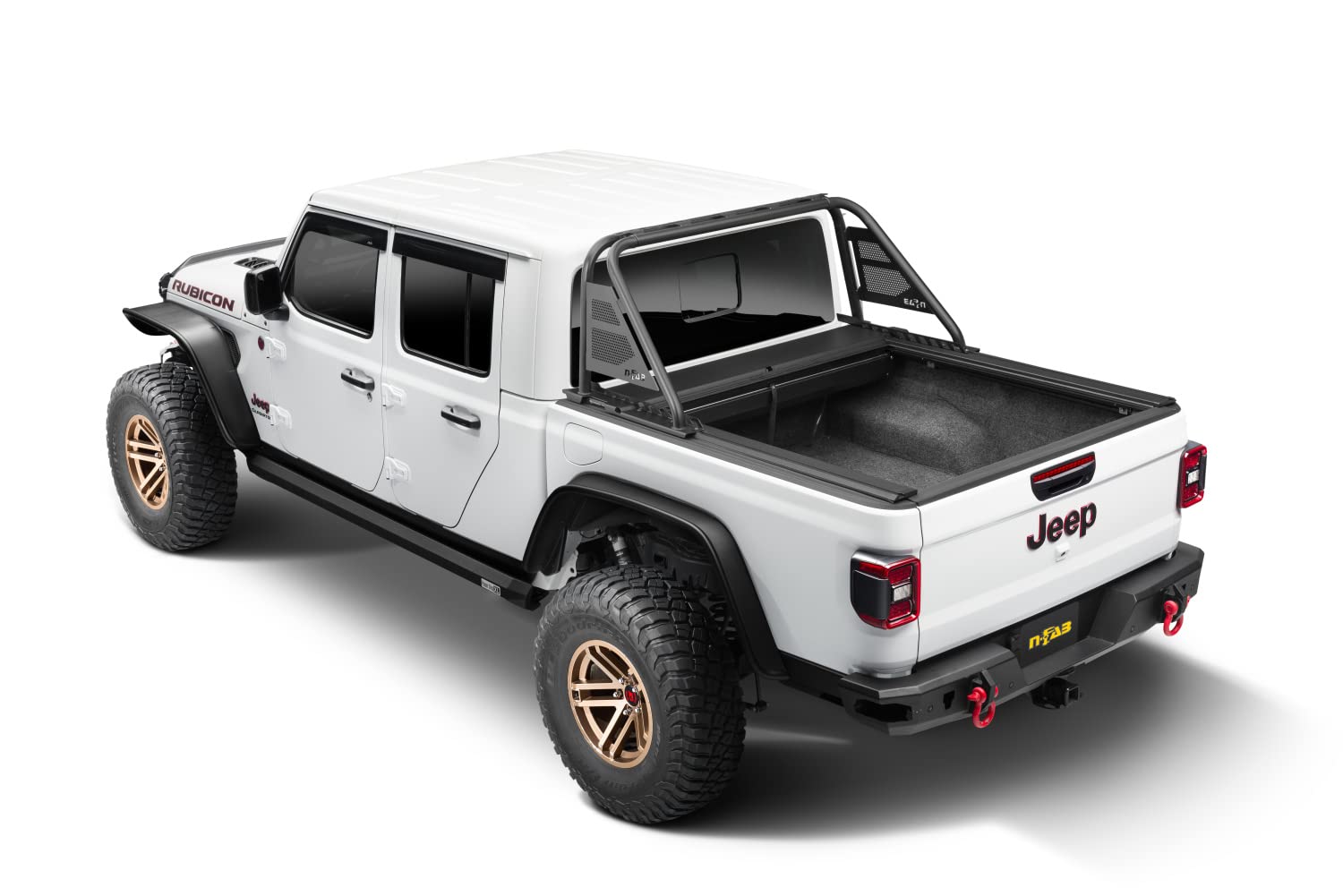 Rugged Ridge Retractable Armis Tonneau Cover w/ Max Track for Jeep Gladiator JT | Weather Resistant, Full Bed Access | 13550.35 | Fits 2020-2025 Jeep Gladiator JT w/ Trail Rails