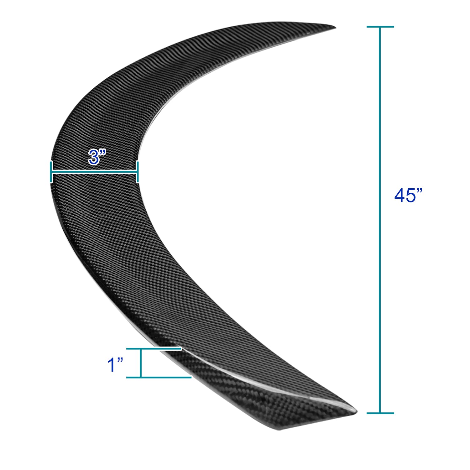 Carbon Fiber Spec-D Tuning Factory Style Rear Trunk Spoiler Compatible with 2012-2018 Tesla Model S Models
