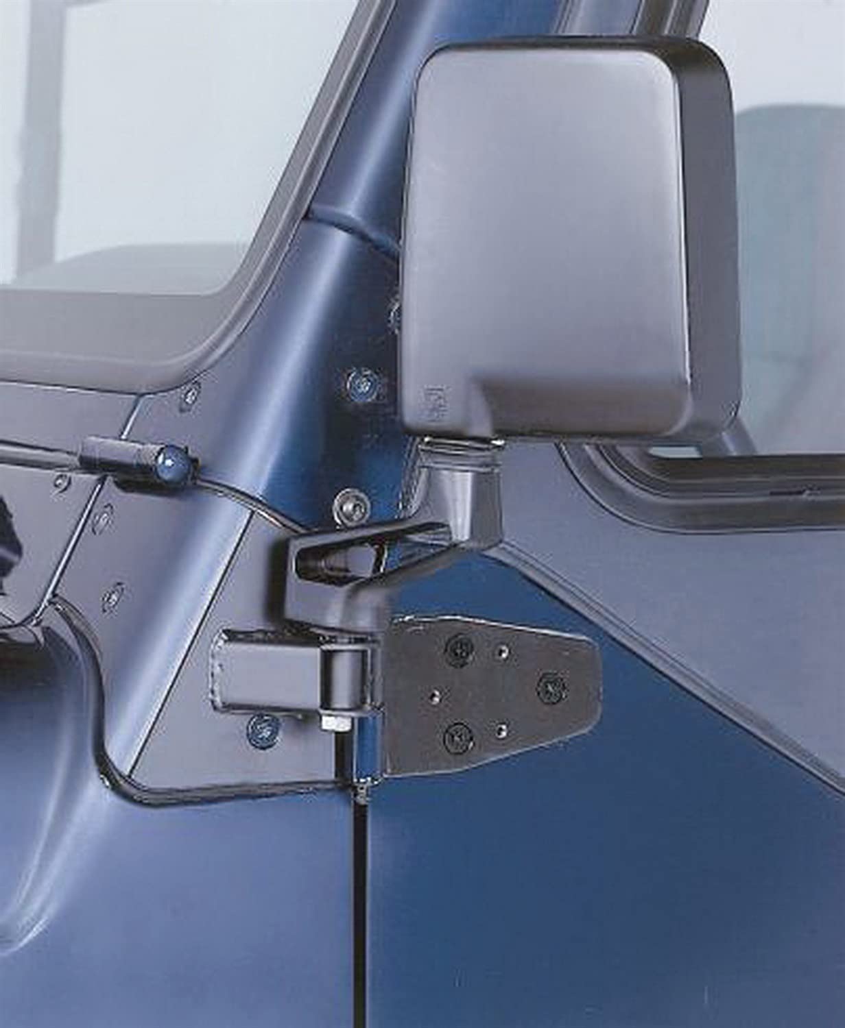 RAMPAGE PRODUCTS Mirror Bracket Relocation for Jeep Wrangler YJ | Black, Pair | 8685 | Fits 1987-1995 Jeep Wrangler YJ