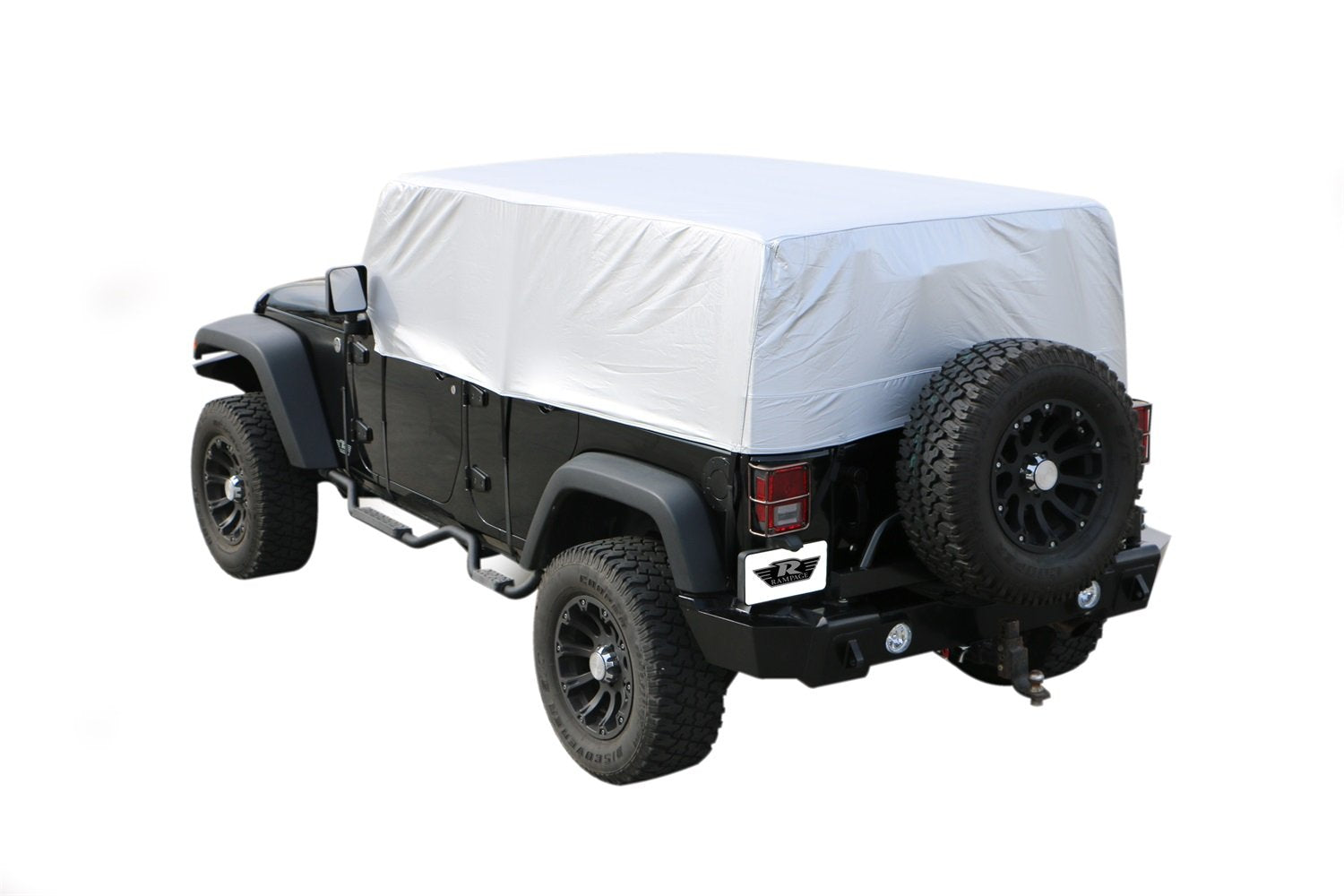 Water Repellent Multiguard Cab Cover for Jeep Wrangler JK RAMPAGE PRODUCTS | Fits Over Installed Top, Flannel Inner Liner, Silver | 2264 | Fits 2007-2018 Jeep Wrangler JKU 4-Door