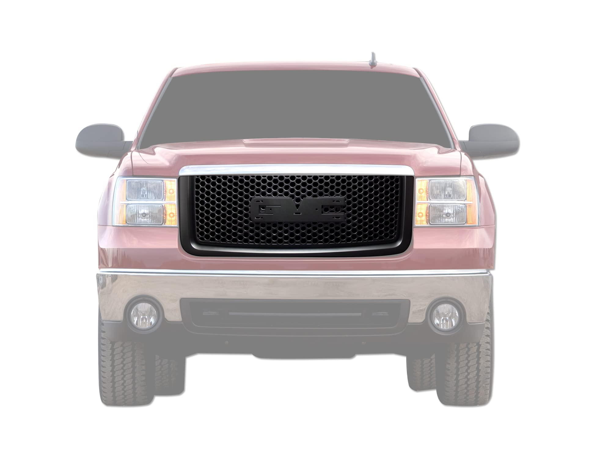 Denali Round Mesh Front Hood Grille Bumper Guard Armordillo USA 7148642 - Gloss Black Fits 2007-2013 GMC Sierra 1500
