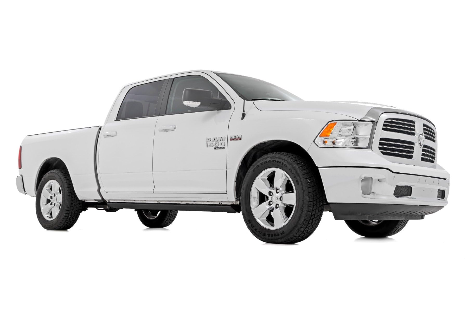 Rough Country Power Running Boards with LED Step Lights for Crew Cab Ram 1500 (2009-2018) - Dual Motor Electric Powerstep Board & Retractable Truck Steps
