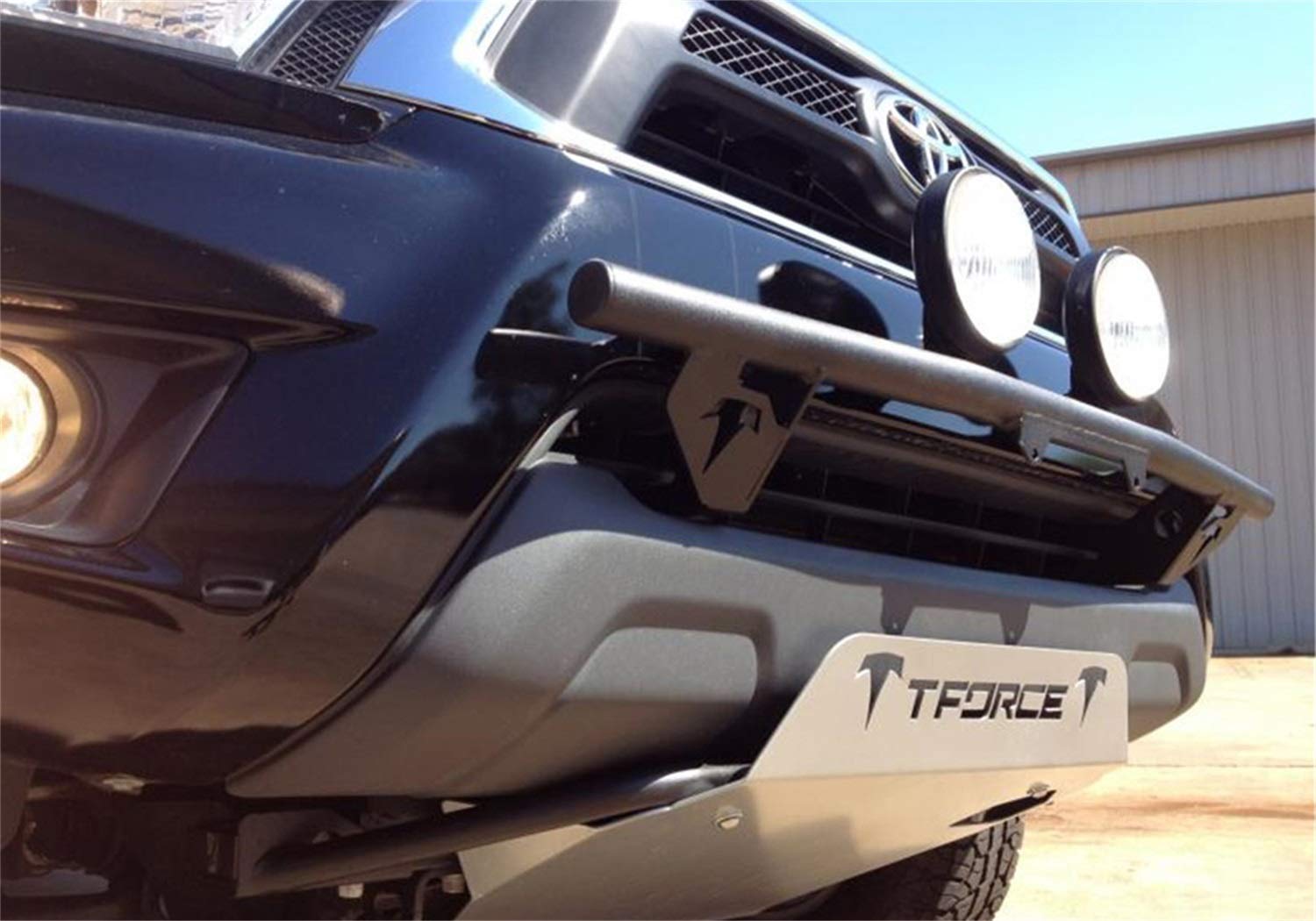 Textured Black N-Fab Light Bar | For 4 - 9in Lights - w/out License Plate Tabs | T124LB-TX | Fits 2012-2015 Toyota Tacoma