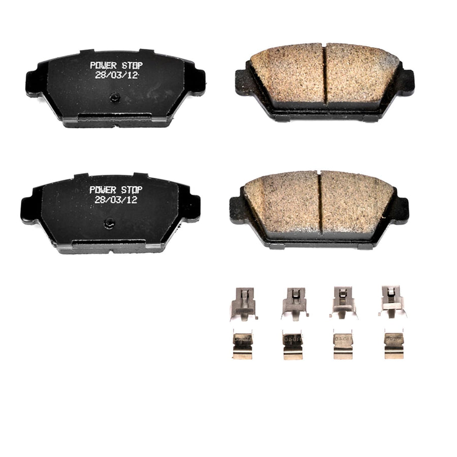 Power Stop Front Brake Kit For Mitsubishi Eclipse 1990-94 |Eagle Talon 1990-94 |Galant 1989-92 |Mirage 1989 |Mirage 1991-92 |Colt 1989-90 - Ceramic Brake Pads With Installation Hardware, 17-329