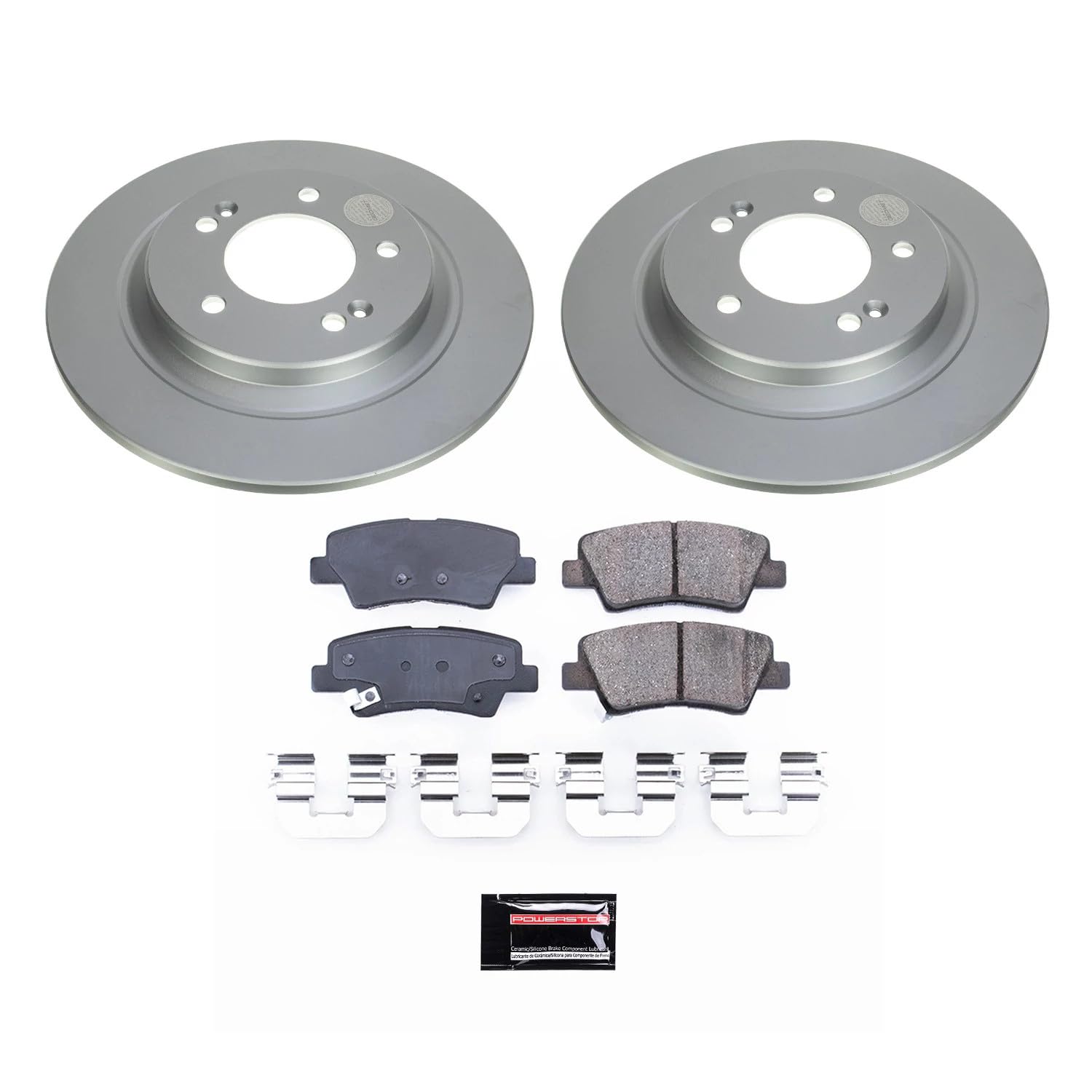 Power Stop CRK8966 Rear Geomet Coated Brake Rotor and Pad Kit