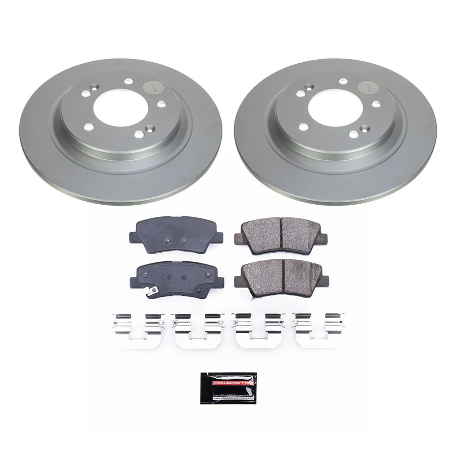 Power Stop CRK8966 Rear Geomet Coated Brake Rotor and Pad Kit