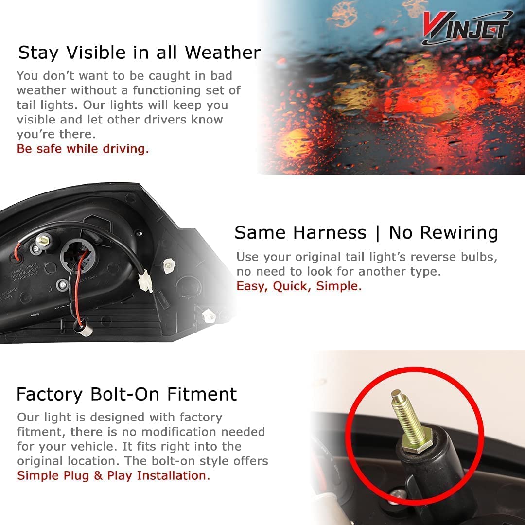 Black Housing/Clear Lens LED Tail light Winjet WJ20-0040-04 (Mitsubishi Eclipse)