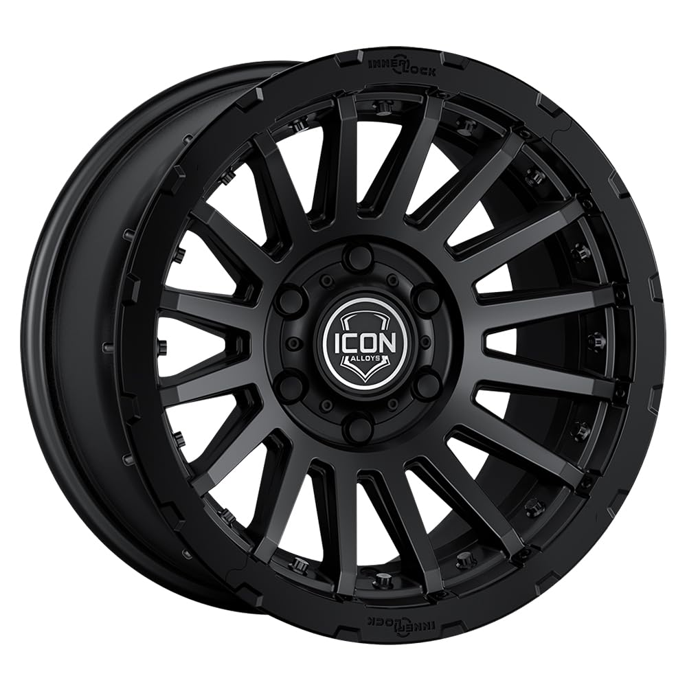 Recon Pro ICON Alloys, Satin Black, 17 x 8.5/5 x 4.5, 0mm Offset, 4.75" BS