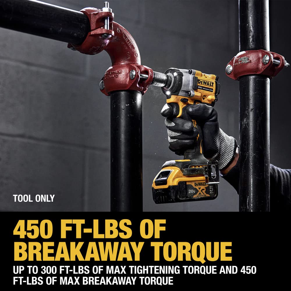 20V MAX* DEWALT ATOMIC 1/2 in. Cordless Impact Wrench with Hog Ring Anvil (Tool Only) (DCF921B)