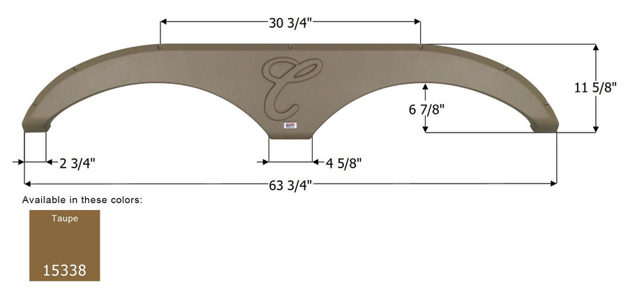 Tandem Axle Fender Skirt Icon 15338 for Forest River - Taupe