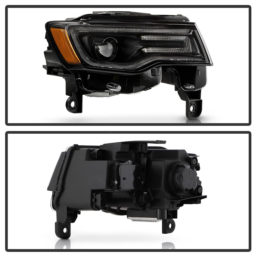 Jeep Grand Cherokee Spyder (POE) 17-21 (Fit HID Model) w/Auto Leveling LED DRL Headlight (Low D3S High D3S) - OE Chrome Right