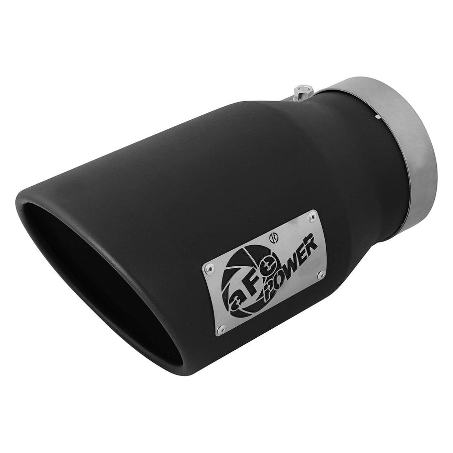 5" Inlet aFe Power 49T50702-B12 x 7" Outlet x 12" Length Black Stainless Steel Bolt-On Diesel Exhaust Tip