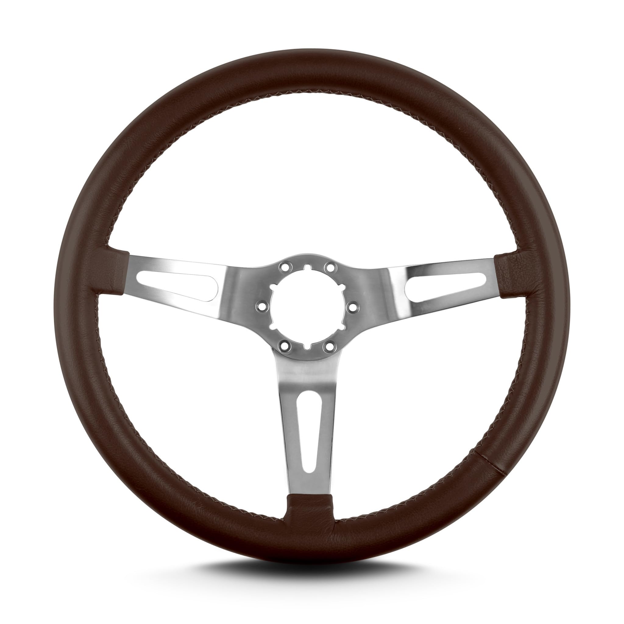 Teardrop Lecarra 65802 3 Spoke 14" Brushed Standard Grip Brown