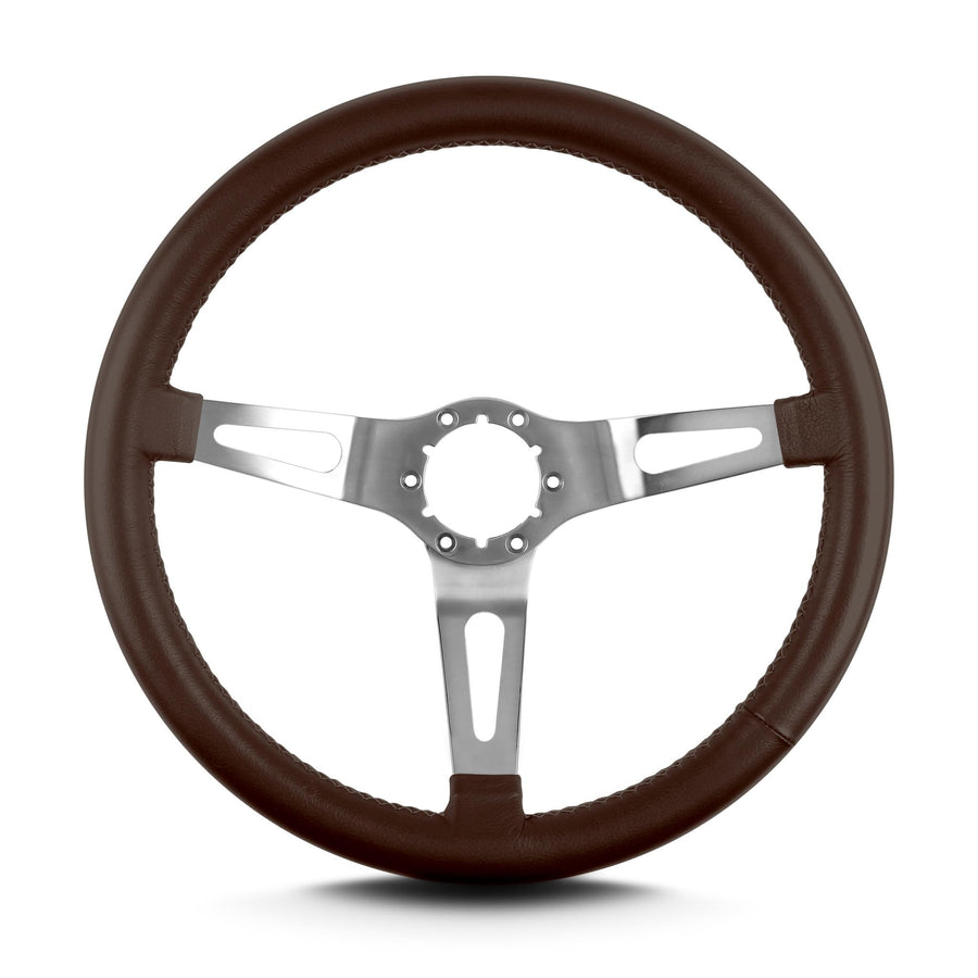 Teardrop Lecarra 65802 3 Spoke 14" Brushed Standard Grip Brown