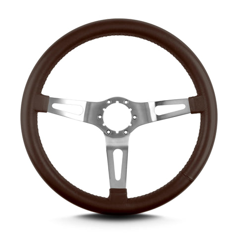 Teardrop Lecarra 65802 3 Spoke 14" Brushed Standard Grip Brown