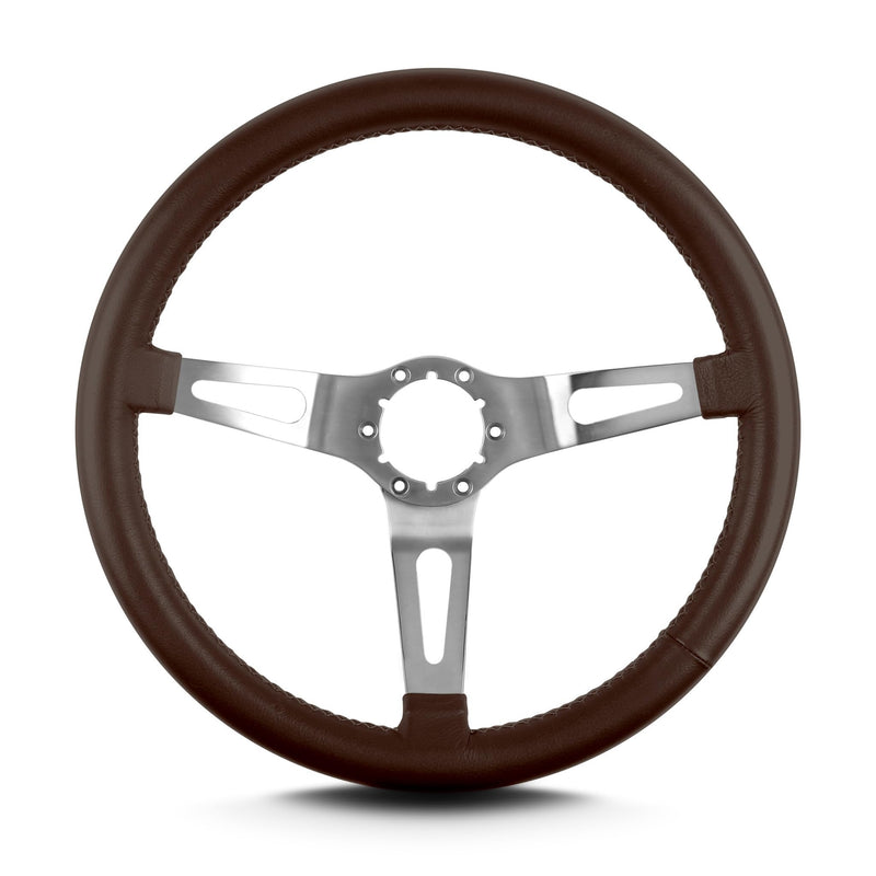 Teardrop Lecarra 65802 3 Spoke 14" Brushed Standard Grip Brown