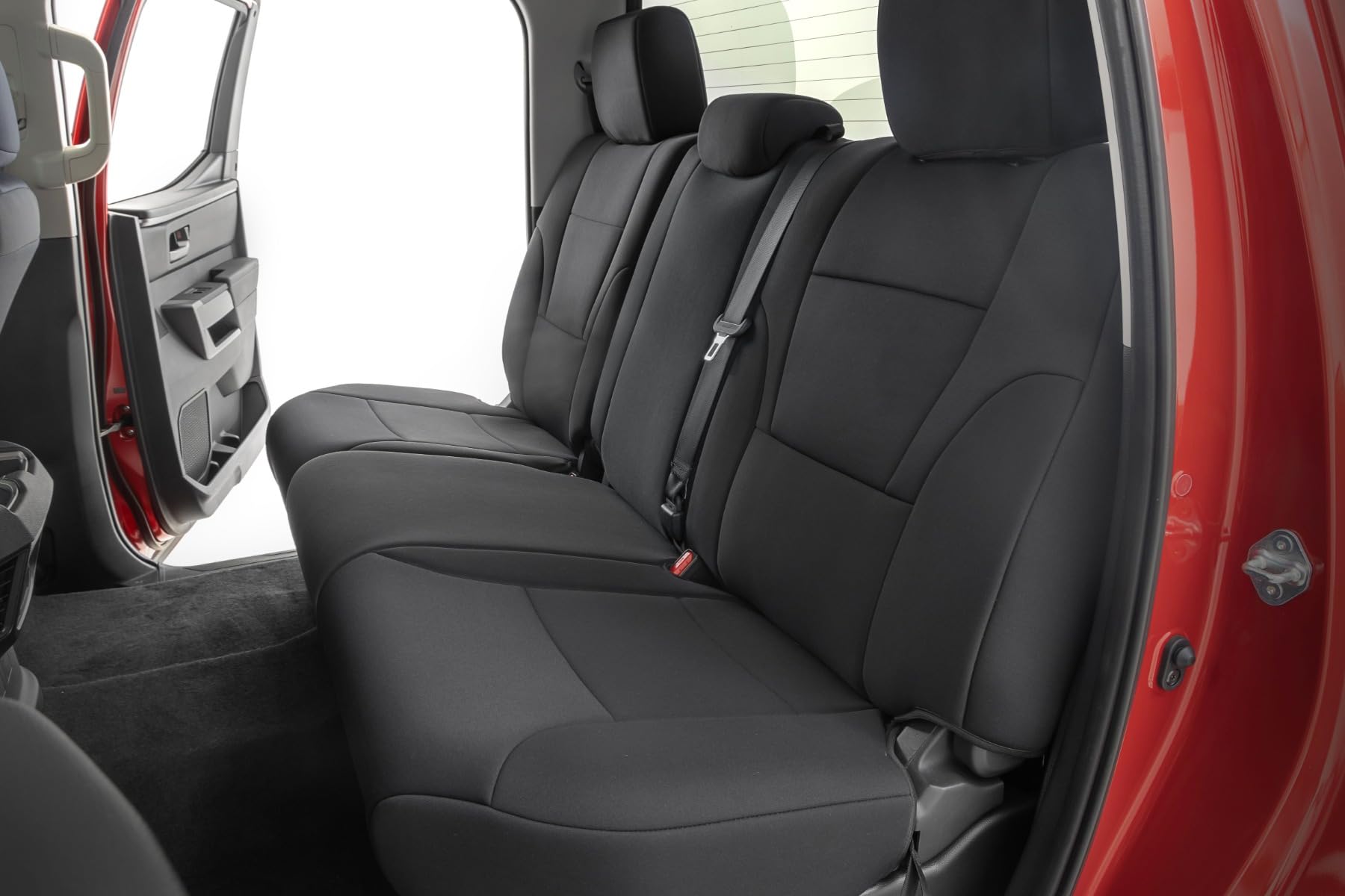 Rough Country Neoprene Seat Covers for Crew Cab Toyota Tundra (2022-2025) w/No Rear Cup Holder - Waterproof & UV Resistant, Foam Padded, Front & Rear Seat Cover Set