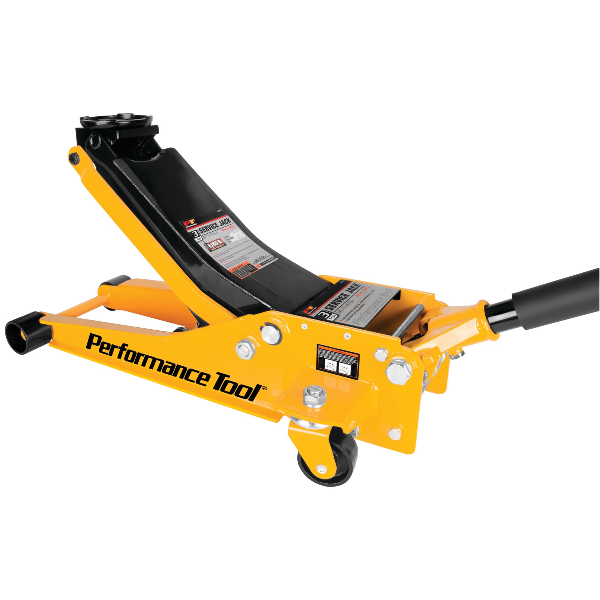 Hydraulic Bottle Jack Performance Tool W1617 with Steel Lifting Saddle and Swivel, 3-1/8-Inch to 19-7/8-Inch, 6,000 lb Capacity