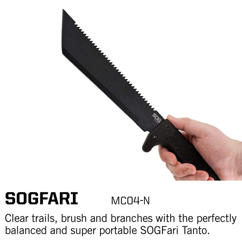 10 in. SOGfari Machete, Kraton, Tanto Plain