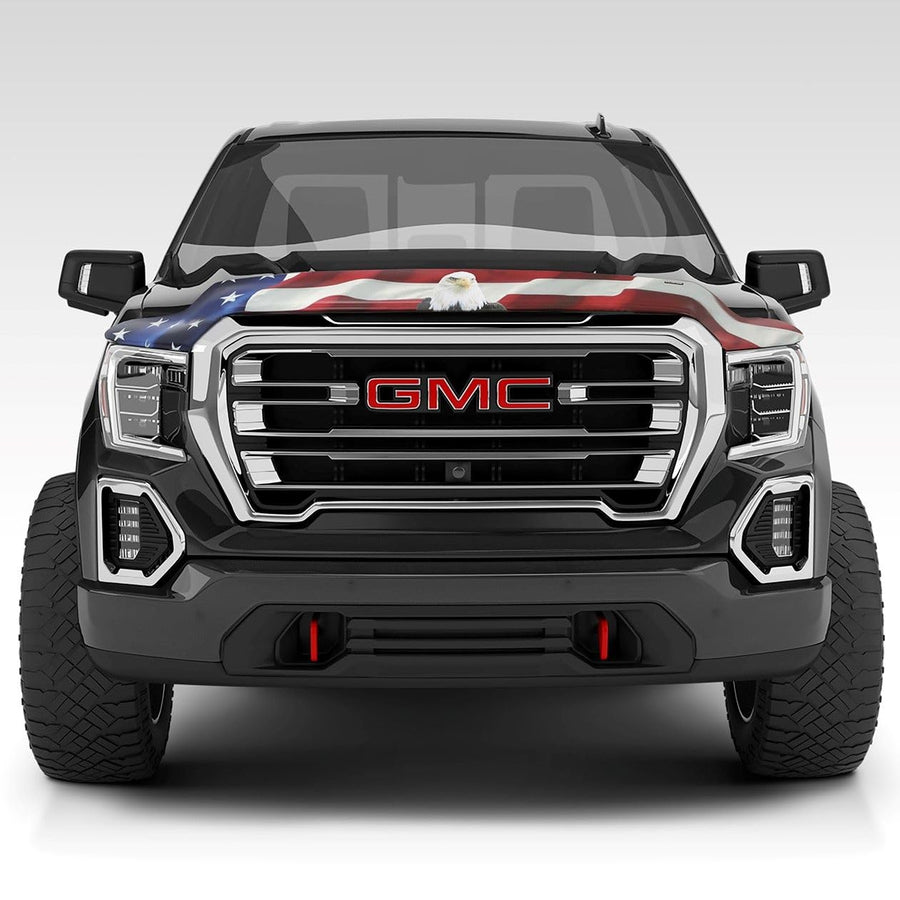 Vigilante Hood Protector | Stampede - High Profile / American Flag w/Eagle | 2015-2019 GMC Sierra 2500 / 3500 HD (Excludes Induction System Hood) | 2053-30