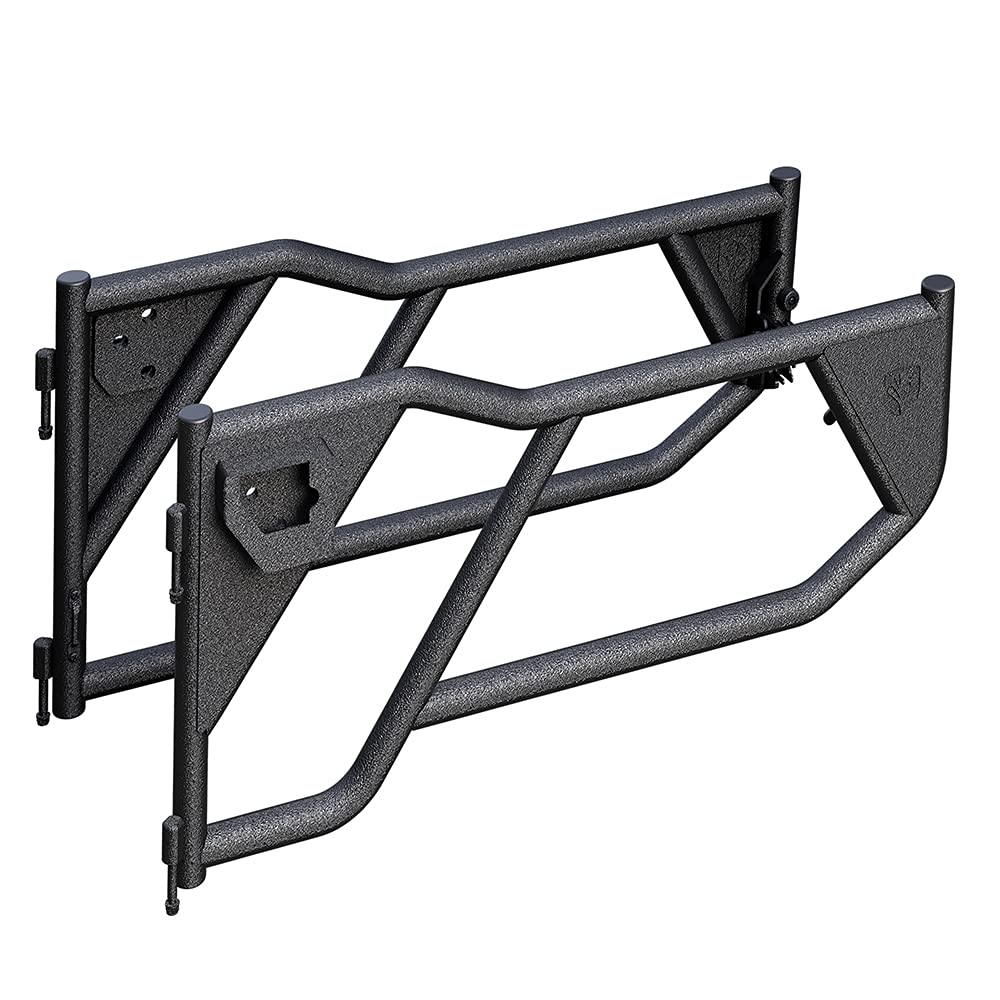 Tubular Doors Tyger Auto TG-DR2J62868 Compatible with 2018-2025 Jeep Wrangler JL 2-Doors (Not JK) | Textured Black | Mirror Mount | Front Doors Only