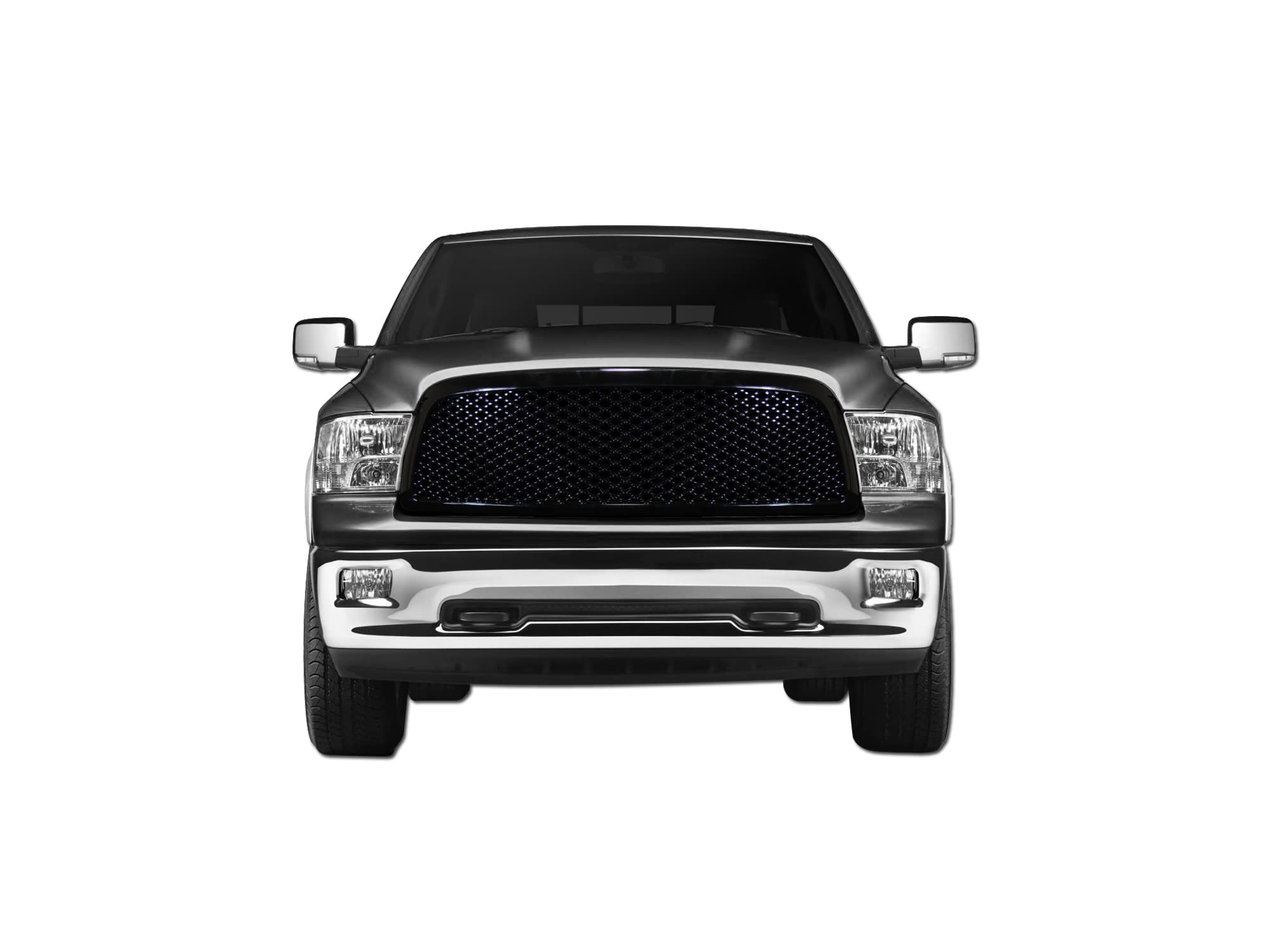 7147775 Armordillo USA Mesh Front Hood Grille - Gloss Black Fits 2009-2012 Dodge Ram 1500