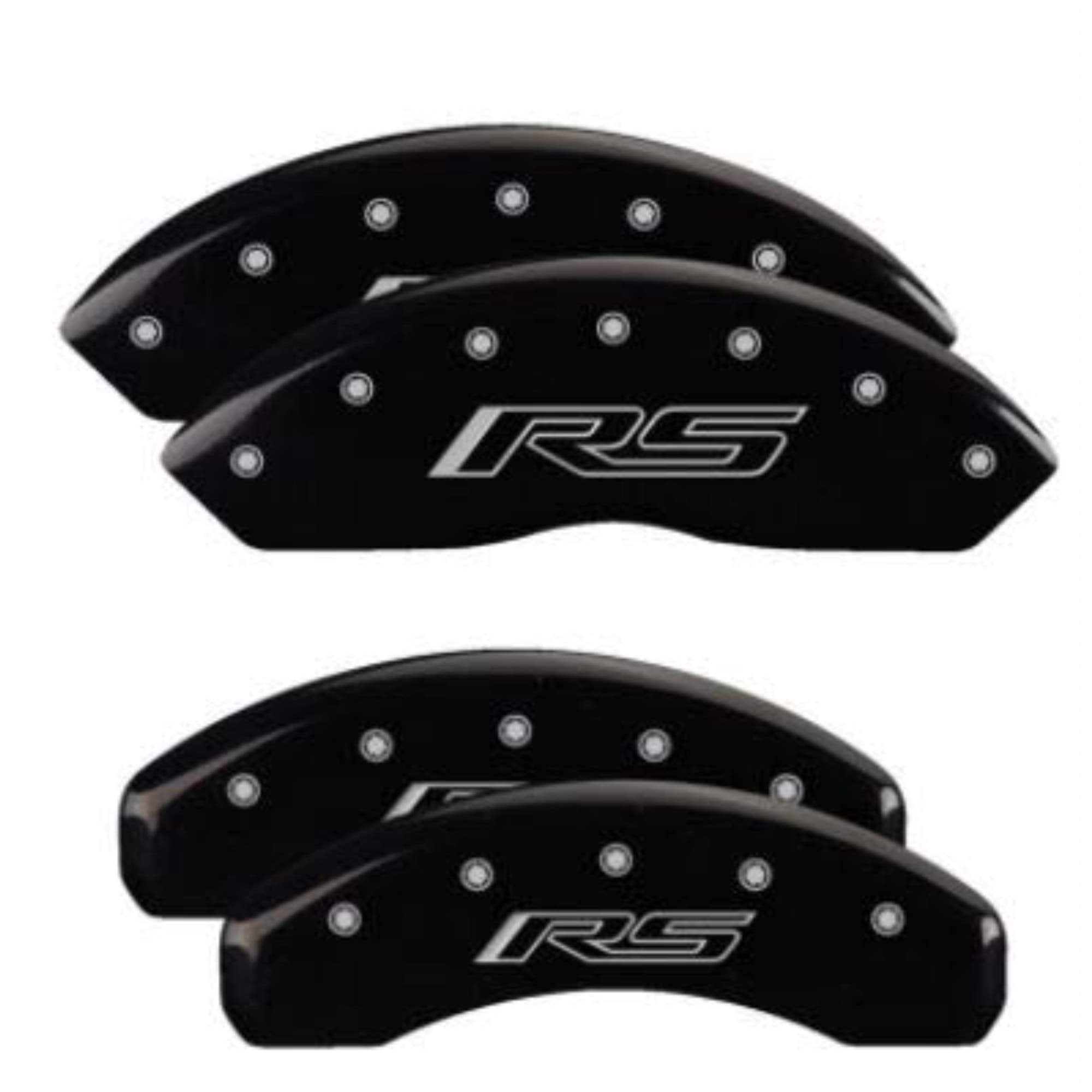 MGP 14255SRS5BK Caliper Covers (Camaro Gen 5/6) Black Powder Coat Finish, Silver Characters, Set of 4