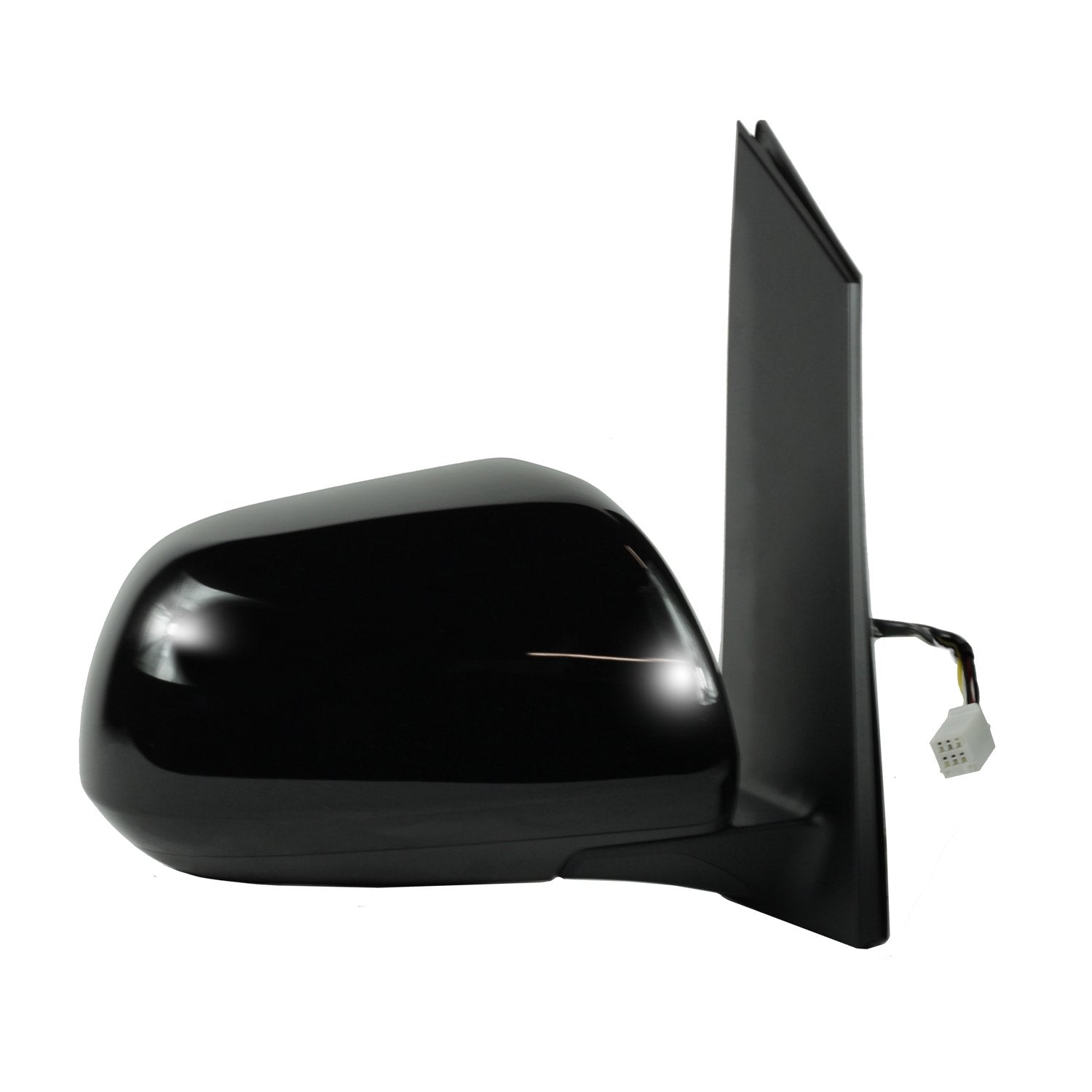 Mirror Passenger Side for Toyota Sienna, Textured Black, w/spot Mirror, Foldaway, w/o Memory, w/o Blind spot Detection System, Heated Power