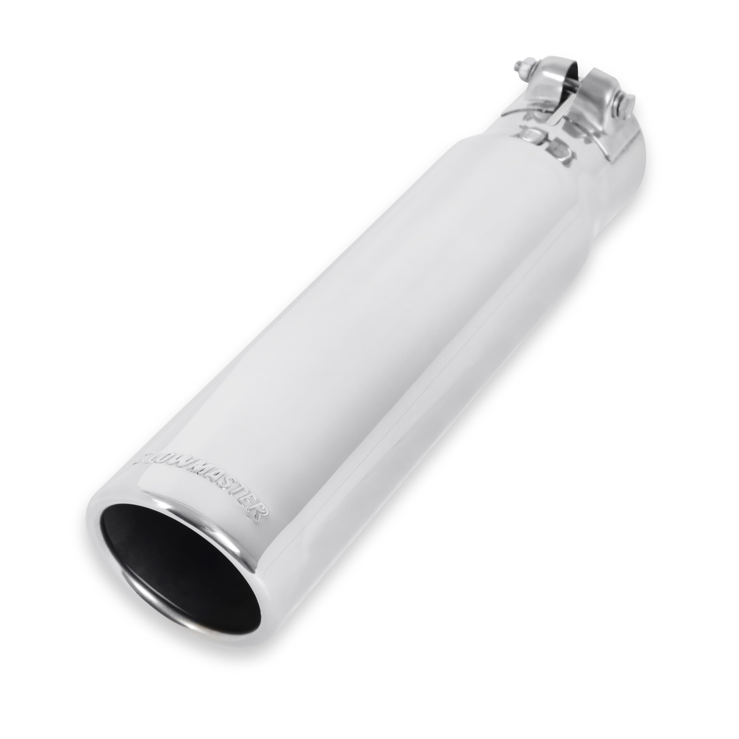 Flowmaster Exhaust Tip 15361 3 Inch Rolled Angle Polished 304 Stainless Steel Fits 2.50 Inch Tubing Clamp On