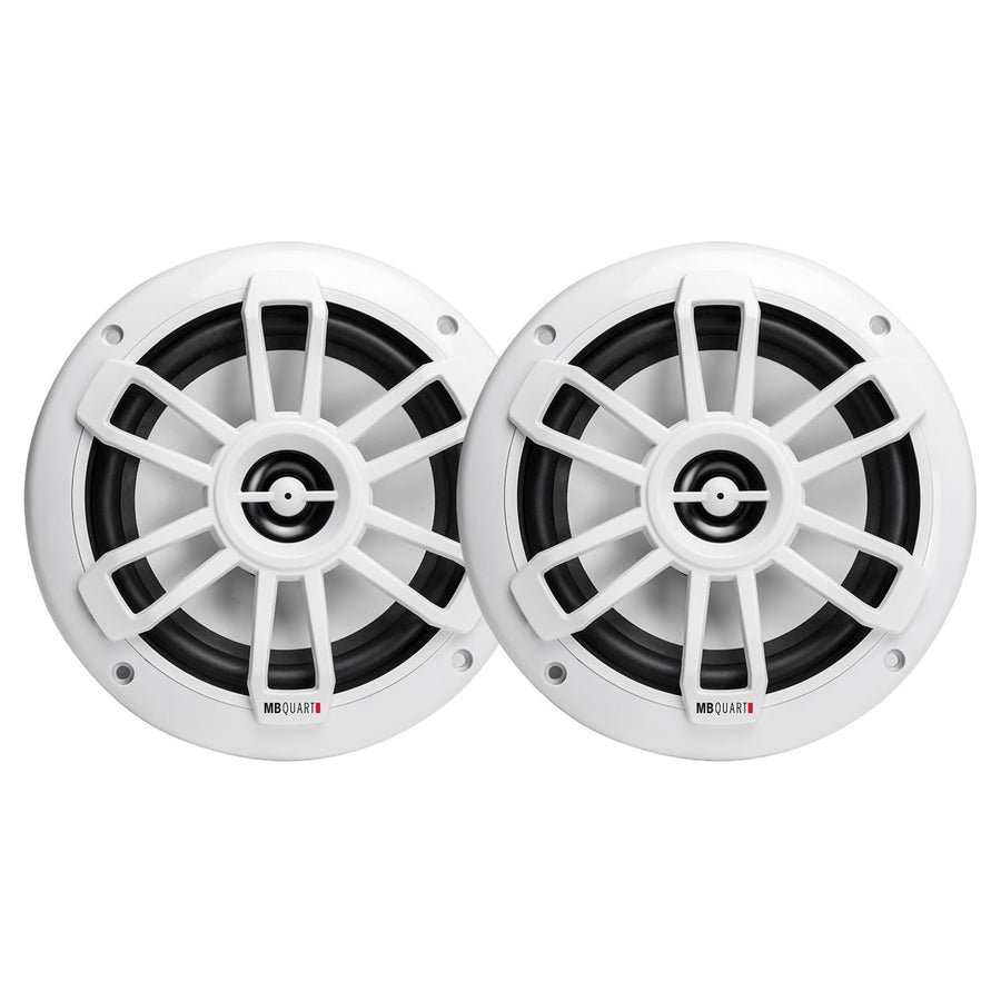 MB Quart Nautic Series NF1-116 Marine Coaxial Speakers 6.5 Inch, 80-Watt Waterproof, Rust-Resistant for Boats, RVs, Outdoor Use - White - Professional Grade - Heavy Duty