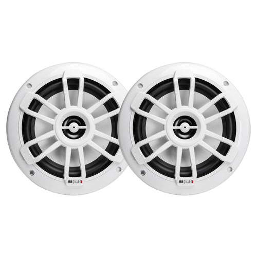 MB Quart Nautic Series NF1-116 Marine Coaxial Speakers 6.5 Inch, 80-Watt Waterproof, Rust-Resistant for Boats, RVs, Outdoor Use - White - Professional Grade - Heavy Duty