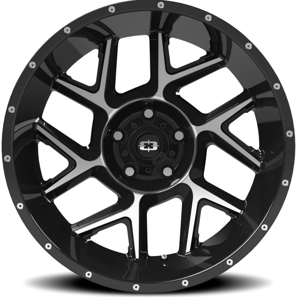 20x12 Vision Sliver 360 -51mm Black/Machined Wheel Rim 20" Inch 5x5.5"