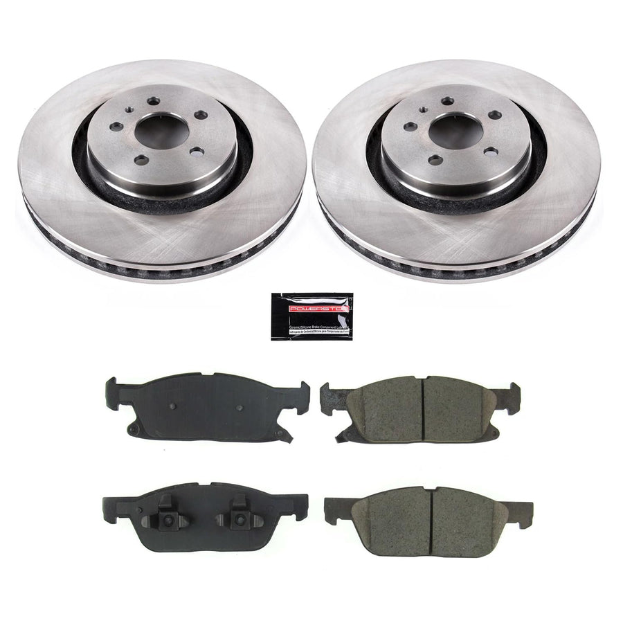Power Stop KOE8321 Front Replacement Brake Kit-OE Brake Rotors & Ceramic Brake Pads For Ford Edge 2019-2021, Lincoln Nautilus [Model Specific] 2019-2021