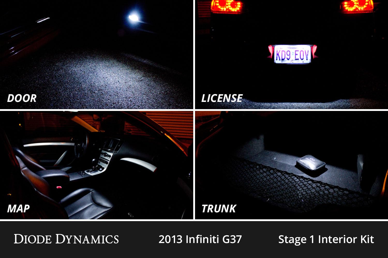 Diode Dynamics LED bulb pack interior compatible with Infiniti G37 Coupe 2008-2013, Stage 2