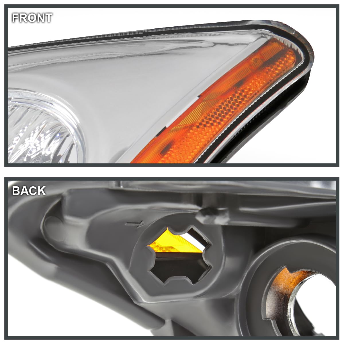 Chrome Headlights SPEC-D TUNING Compatible with 2007-2009 Nissan Sentra, Left + Right Pair Headlamps Assembly