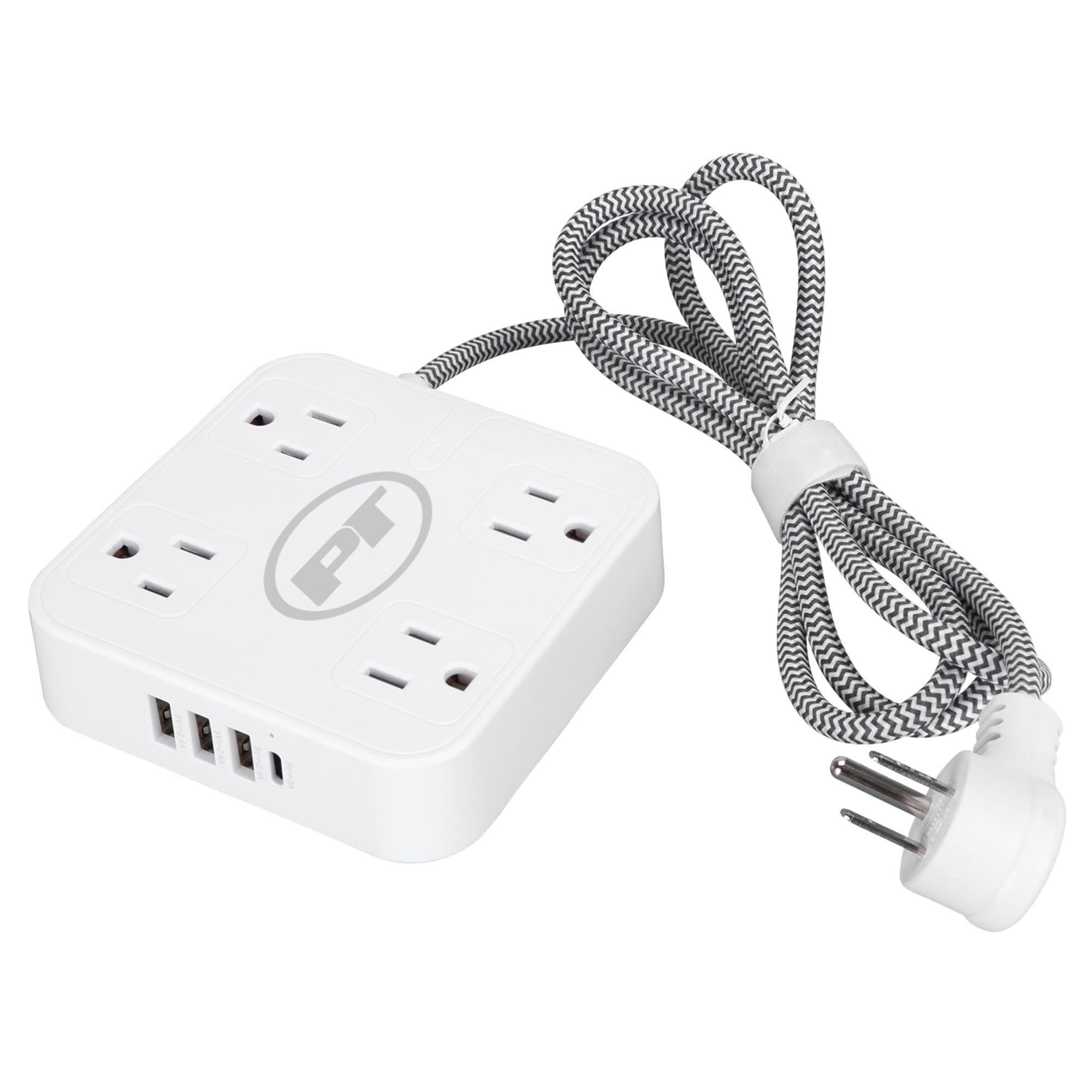 8-in-1 Performance Tool W2266 Power Strip with 4 Outlets, 3 USB and 1 USB-C Ports, Smart Chip, Fire-Retardant Casing, and Mounting Holes