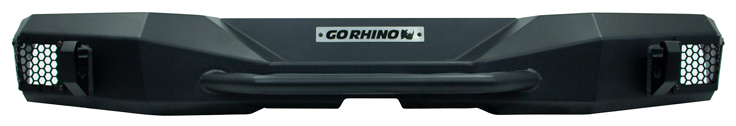 Rockline Go Rhino Stubby Rear Bumper | Galvanized Steel, Textured Black | 371110T | Fits 2007 - 2018 Jeep Wrangler JK & Wrangler JKU, 2-Door or 4-Door