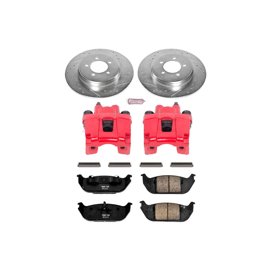 Power Stop Z23 Evolution Sport KC3025 Brake Kit with Powder Coated Calipers (Brake Pads, Drilled/Slotted Rotors) For Lincoln Aviator 2003-2005 [Model Specific]