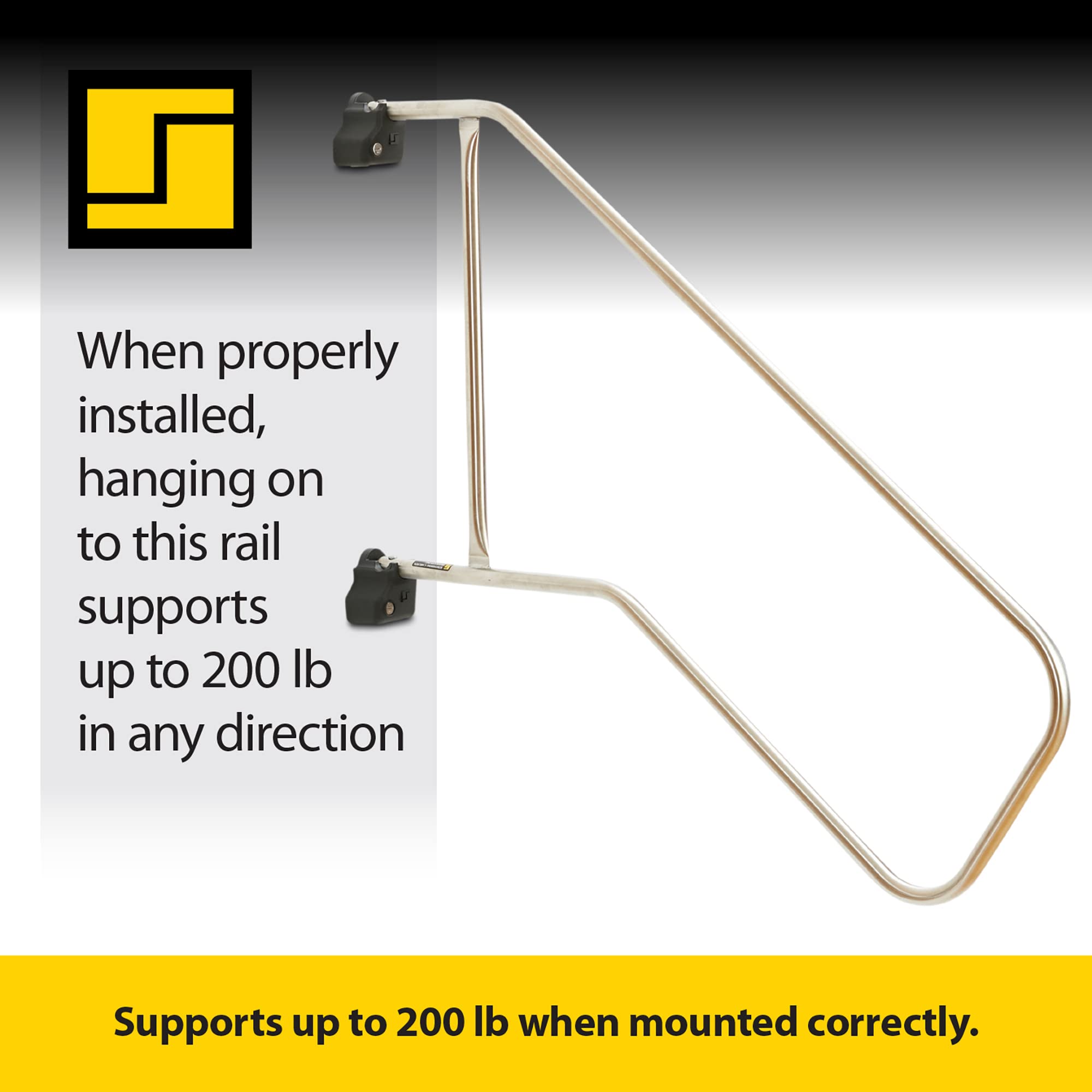 Stromberg Carlson AC-500L Locking Rail Commercial - Mobile Equipment Support - RV Camping Accessories and Travel Trailer Accessories for Step Ladder- 200 lbs Capacity - 45.5" Extension, 36" Height