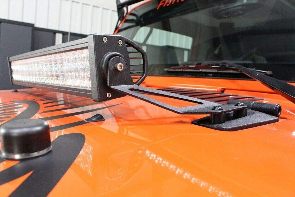 Jeep JK FISHBONE Hood Light Mount Brackets 07-18 Wrangler JK
