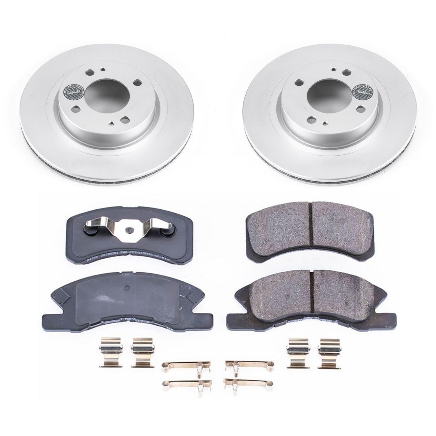 Power Stop Coated CRK7894 Rotor Front Brake Kit- Coated Brake Rotors and Z17 Ceramic Brake Pads For Mitsubishi Mirage 2017-2020, Mitsubishi Mirage G4 2017-2020 [Model Specific]