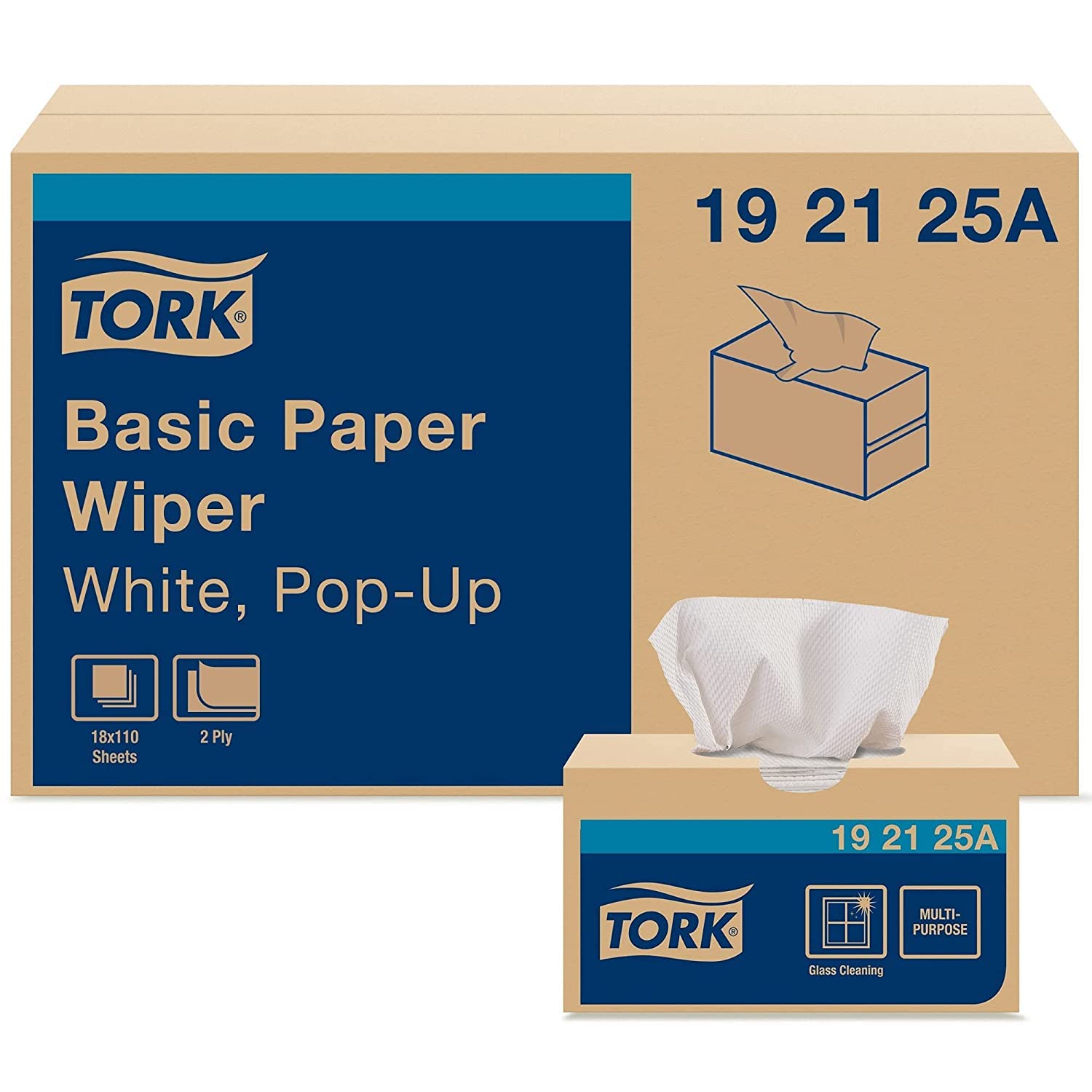 Tork Paper Towels Value White, Pop-up Box, 110 Paper Towels per Pack, 18 Packs
