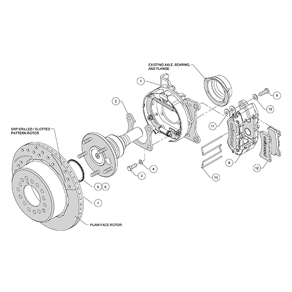 Wilwood 140-13724-dr Rear Kit,disc/drum,ford 8.8,special,3.15